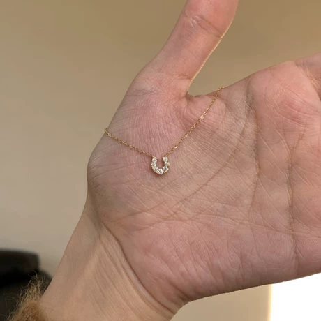 新款小马蹄字母U型项链女锁骨链轻奢高级感小众设计简约时尚百搭