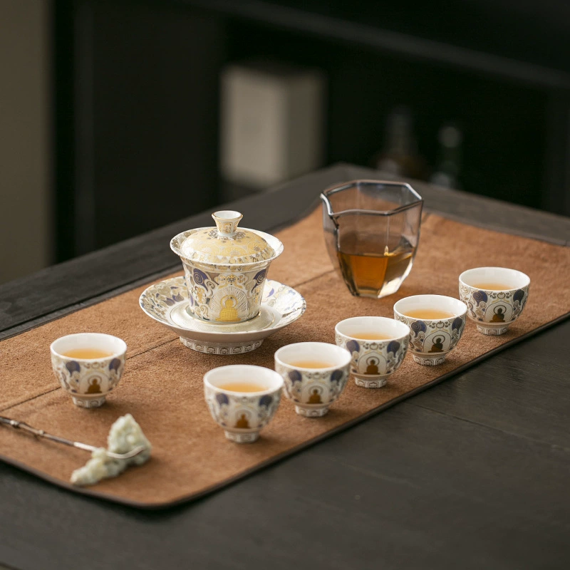 Tea set for office, high-end teapot, tea cup, light luxury style