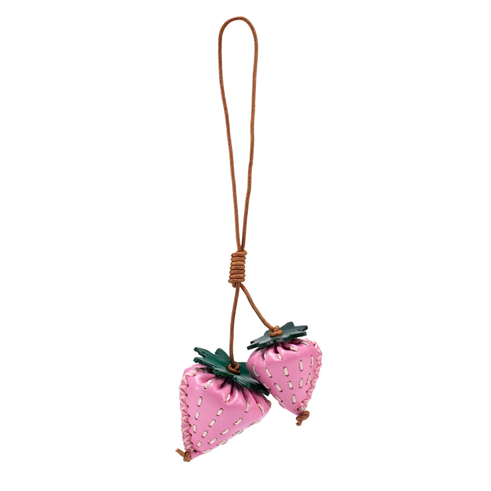 Leather pendant, cute brand keychain, protective amulet, genuine leather