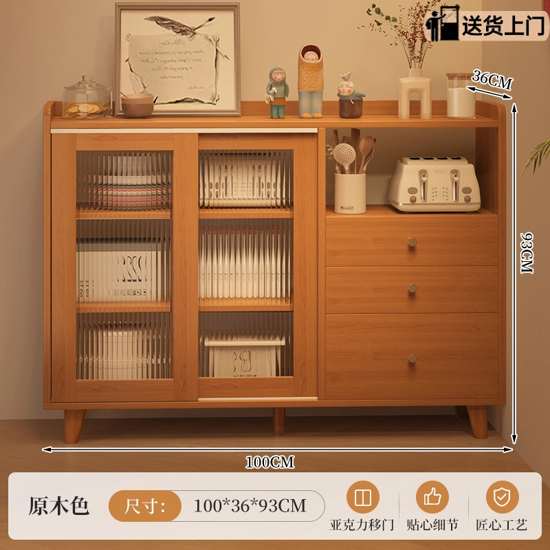 Armario de comedor contra la pared armario de almacenamiento integrado armario de almacenamiento de cocina doméstica armario de té de madera maciza armario de salón