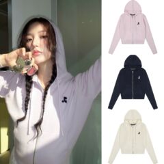 韩国小众潮牌restandrecreation针织衫连帽拉链开衫RR短款外套女