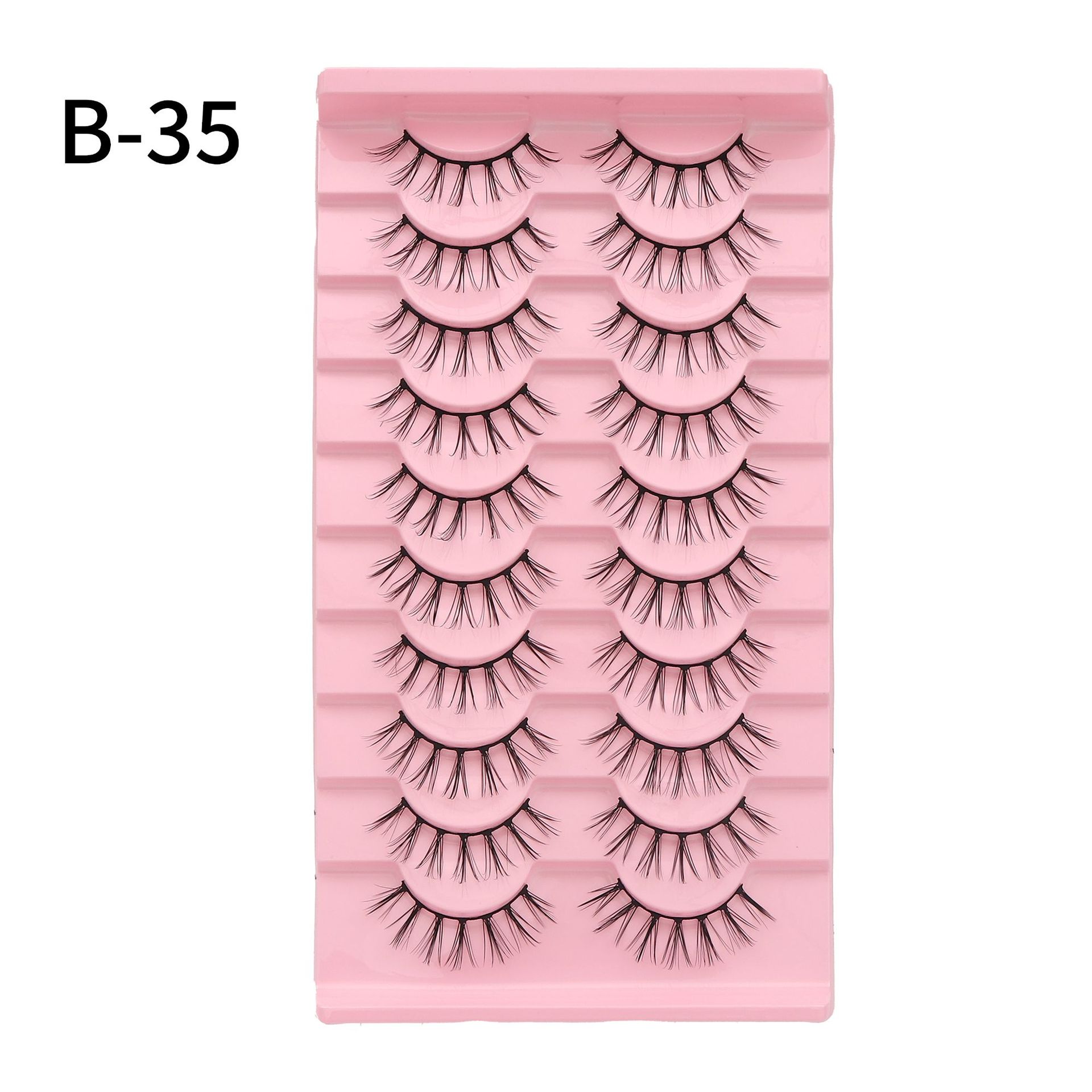 En stock una caja de 10 pares 009 pequeño diablo pestañas falsas natural multi-nivel 3D tridimensional pestañas fábrica al por mayor