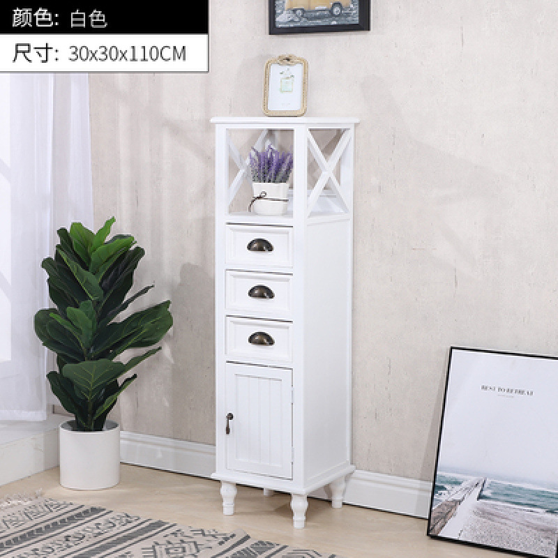 American retro meseta de cabecera de madera sólida hendidura pequeño vinícola tipo cajón 40CM gabinete de almacenamiento TV sala de estar vertical