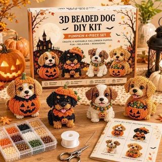 跨境热销个性时尚新3D Halloween Dog DIY Set 3D串珠狗狗DIY套装