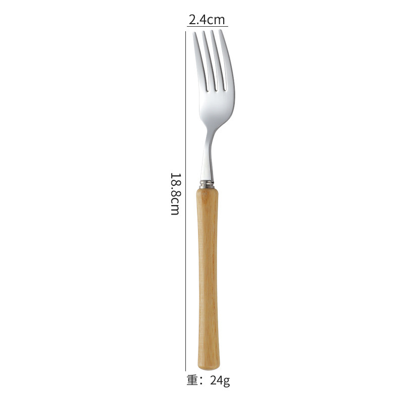 日本製 304 ステンレス鋼のナイフ、フォーク、スプーン、高級木製ハンドル食器、家庭用高見え木製ハンドルステーキナイフ、デザートスプーン|undefined