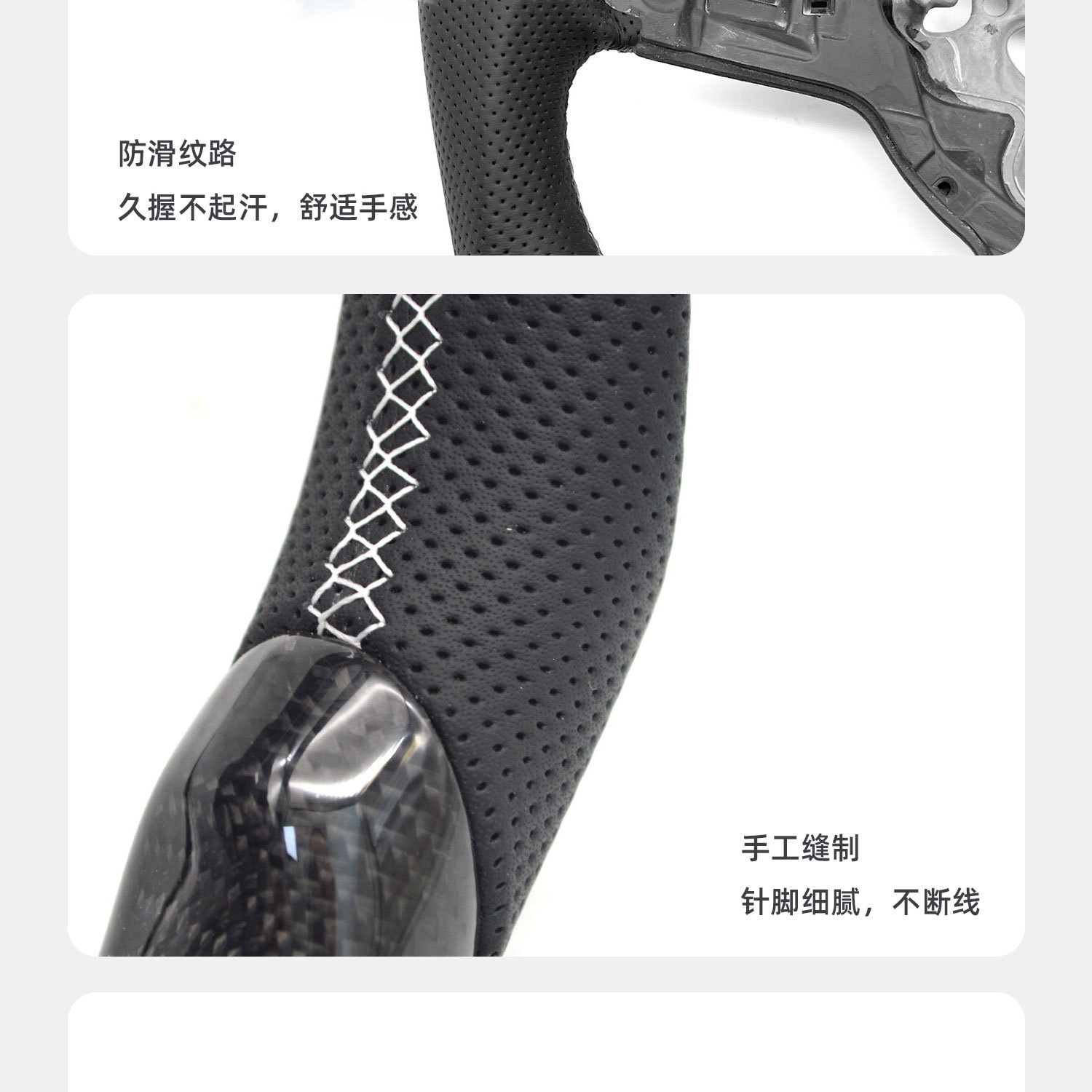 Suitable for Golf 7 GTI Golf7, carbon fiber RLINE sports steering wheel, white return-to-center mark with cover