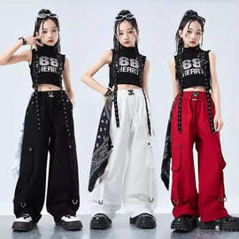 六一女童嘻哈爵士舞服装街舞儿童潮服表演套装走秀少儿演出服衣服