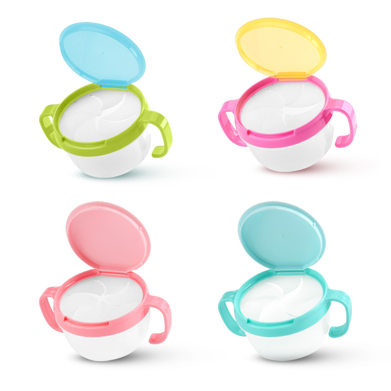 Japanese Baby Snack Cup Baby Snack Cup Toddler Anti-Spill Box with Lid Portable Double Handle Kidsren's Food Bowl