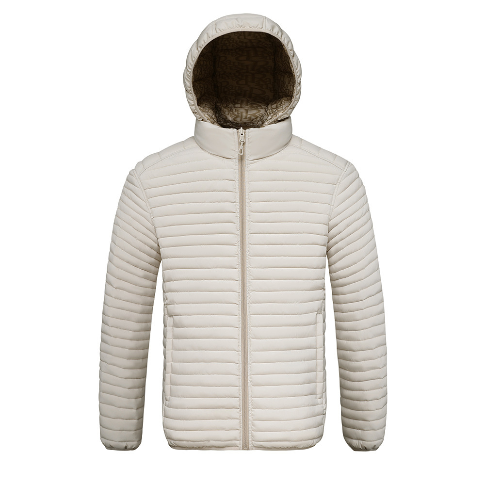 Rib Suit Padded Coat Men's Removable Hat Full Print Thickened Padded Jacket_voghion.com