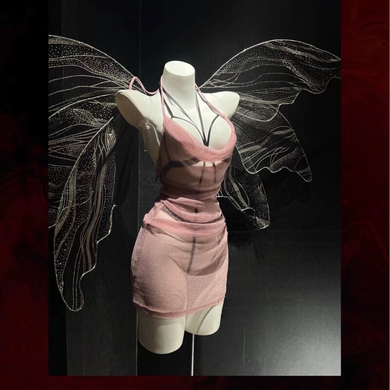 Sexy Lingerie Sexy Maid Pure Desire See-Through No-Take-Off Hip-Covering Sm Dress Uniform Chinese Style Mesh Couple Suit