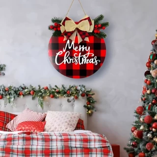 跨境热卖 Merry Christmas木质挂牌 圣诞节门牌装饰 派对聚会挂件