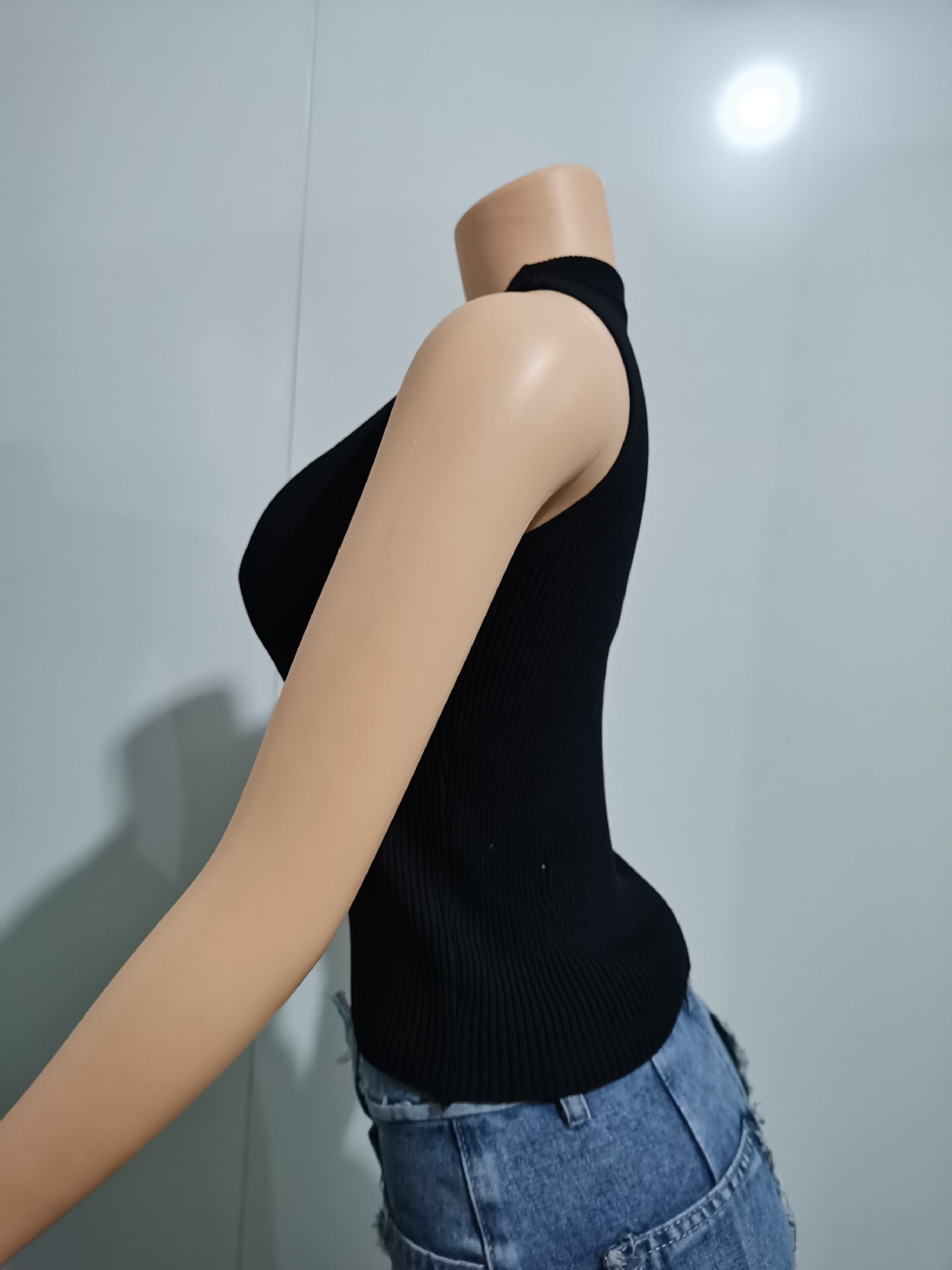 Ensemble de vêtements polyvalent printemps-été : gilet moulant et sexy pour femme_voghion.com