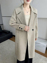 25秋冬新款西装领双面羊绒大衣女中长款羊毛大衣女过膝加厚呢外套