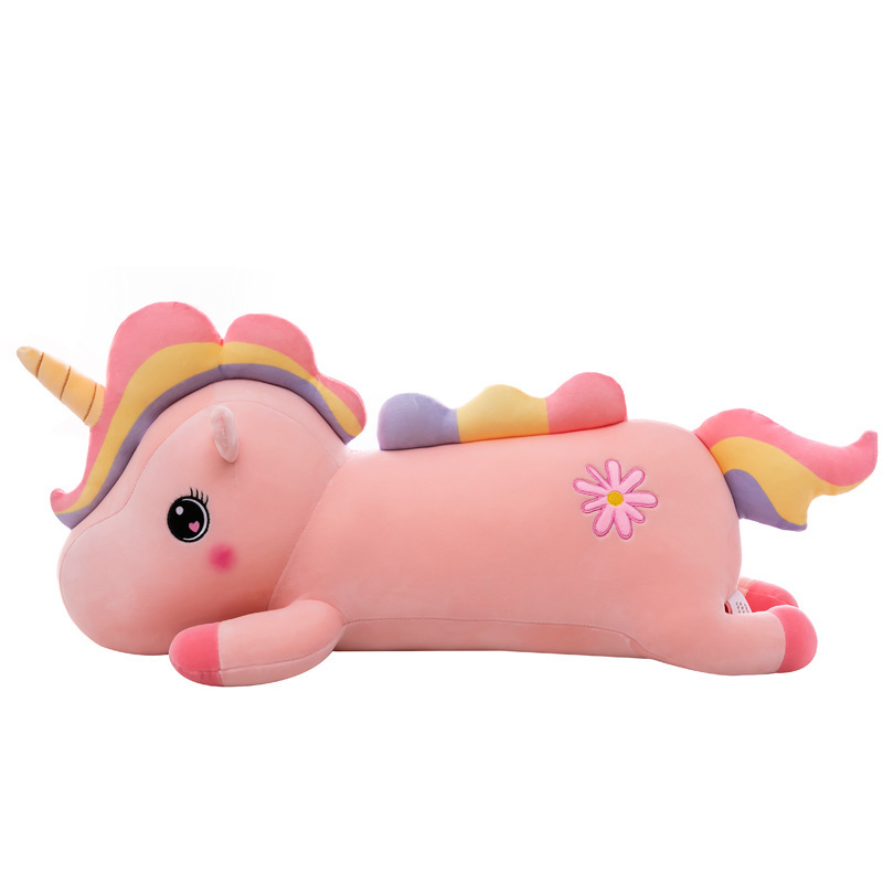 Invierno al por mayor nuevo juguete de peluche creativo Arco Iris unicornio muñeca niñas regalo Navidad almohada