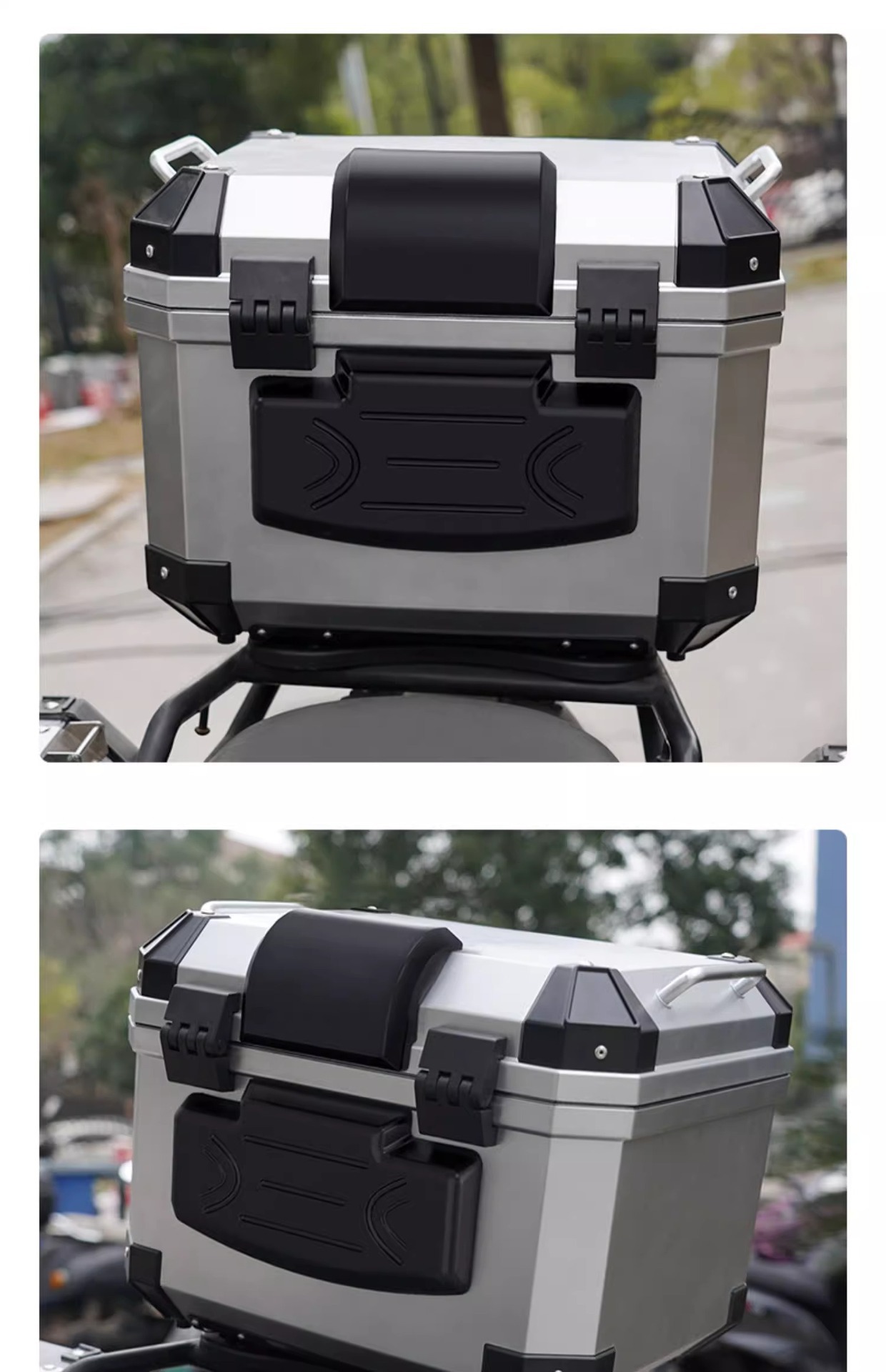 Motorcycle trunk, electric vehicle trunk universal model backrest, waterproof, non-slip, high-fit silicone cushion
