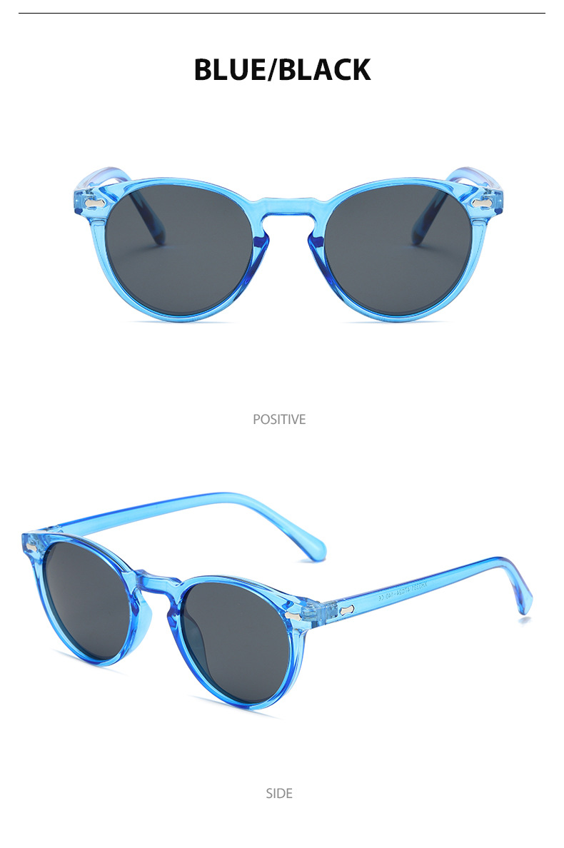 Retro Simple Style Solid Color Tac Round Frame Full Frame Men's Sunglasses display picture 14