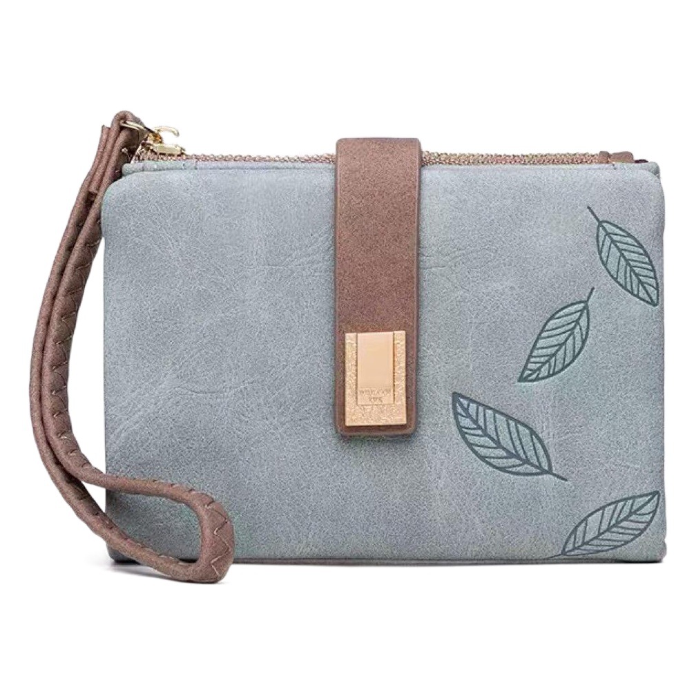 Cartera de comercio exterior transfronterizo de Amazon AliExpress para mujer, estilo corto, monedero retro europeo y americano con cremallera mate para mujer.