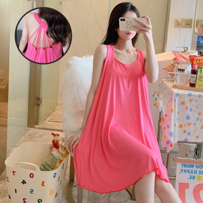 summer camisole pajamas Nightdress The dress Sternum Easy sexy girl summer camisole Korean Edition Home Furnishings