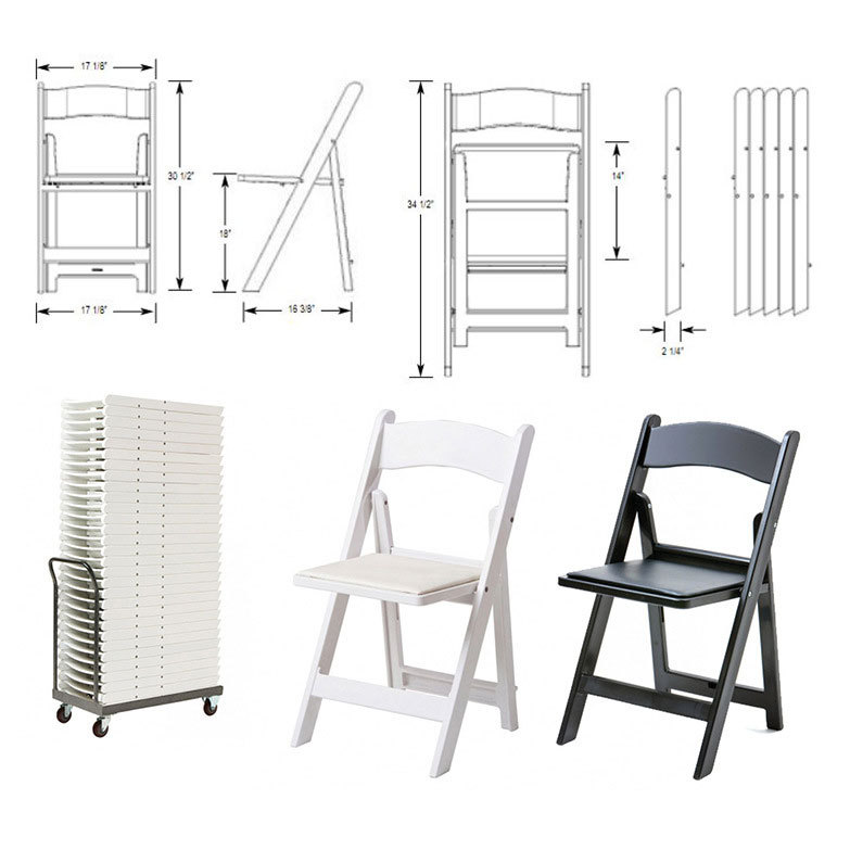 Fábrica al por mayor al aire libre silla plegable portátil resina blanca silla trasera de plástico al aire libre silla plegable de la boda