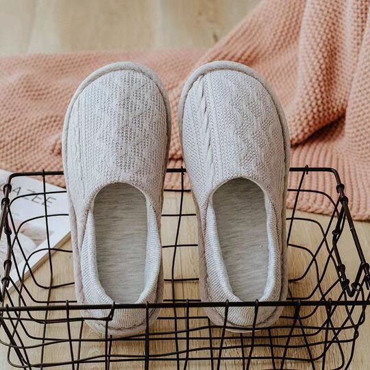 Office and home wool cotton slippers before pregnancy and after pregnancy foot-raising breathable Moon shoes