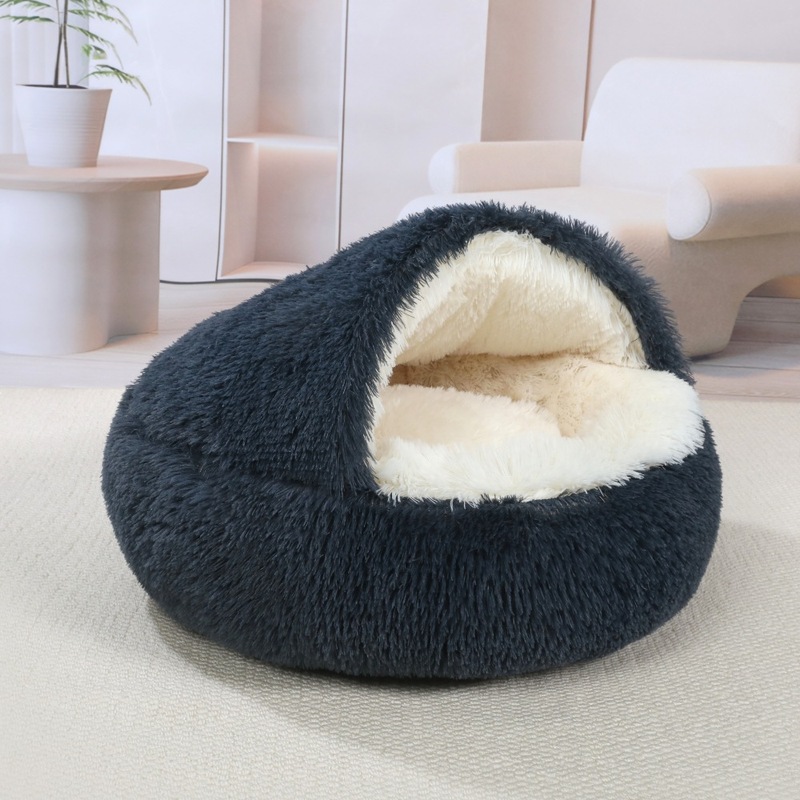 メーカー直売冬保温ペットの貝殻の巣用品閉鎖式犬の巣の半分は現物の卸売り猫の巣を囲んでいます。|undefined