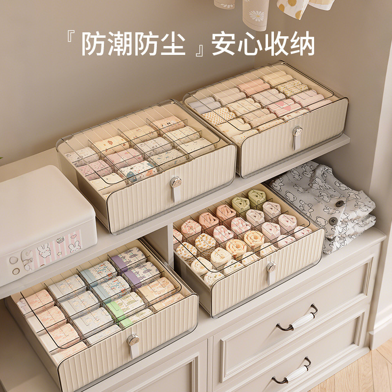 子供用下着に靴下を入れる唾タオル収納ケース分格神器赤ちゃん収納ケース引き出し式プラスチック|undefined