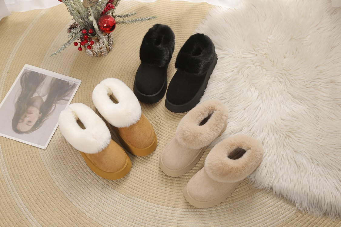 A new winter slip-on snow boots women's shoes plush one cotton shoes plus velvet thickened_voghion.com