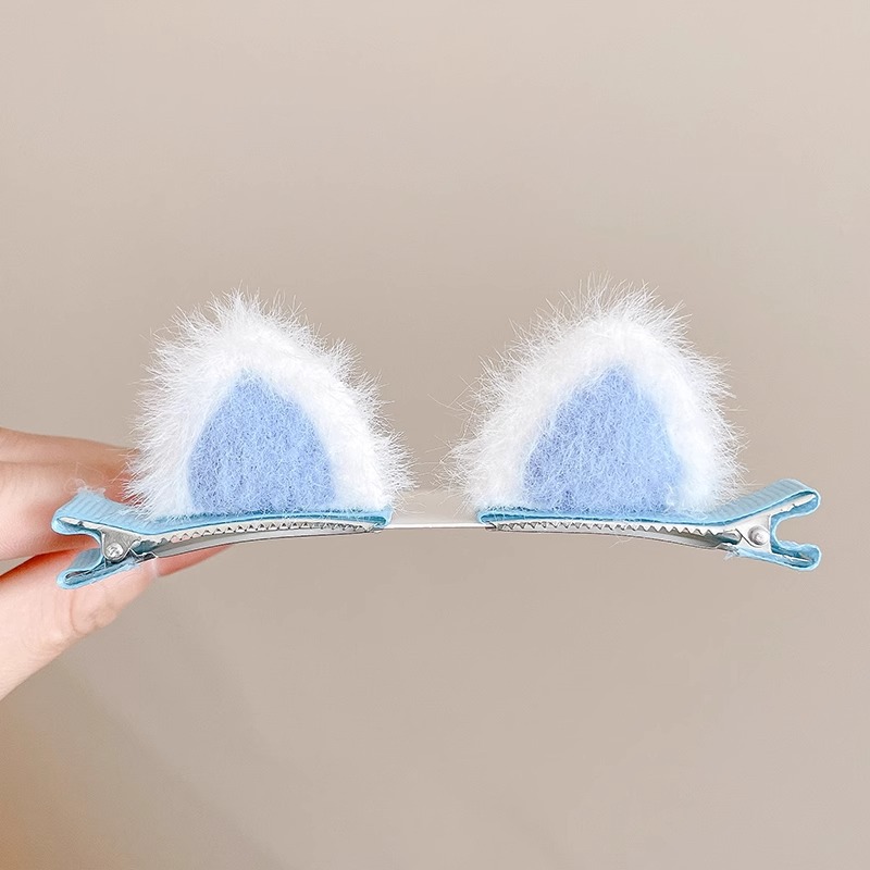 Clipper de pelo de peluche de orejas de gato para niños 2024 nuevo clipper de peluche lateral pinzas de cabello para el cabello de niña tocado de bebé