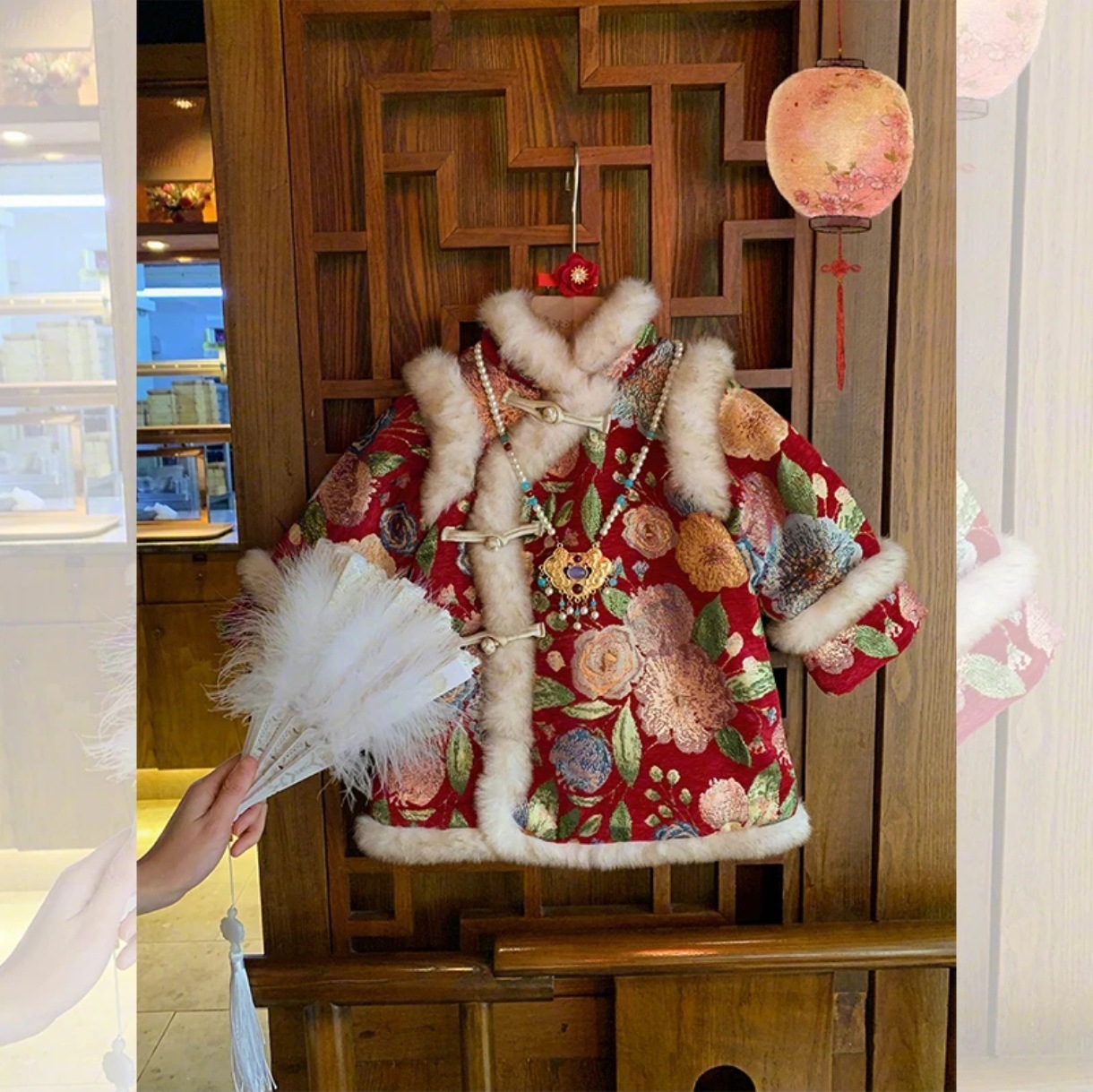 Lini Girl's New Year's Gown - Winter New Arrival Thick Baby's New Year Clothes Red Chinese Style Cheongsam Dress Tangzhuang