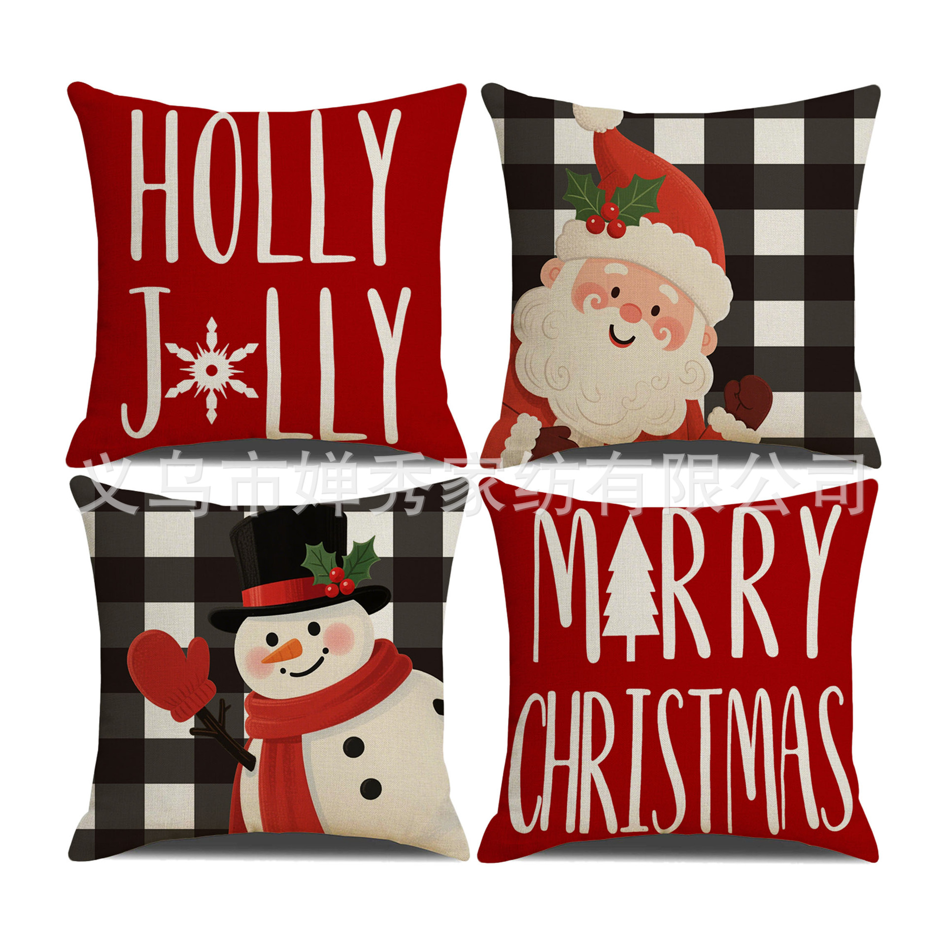 Cross-Border Hot-Selling Christmas Pillow Red Combination Gnome Happy Decorative Pillow Home Sofa Pillow Bedside Cushion
