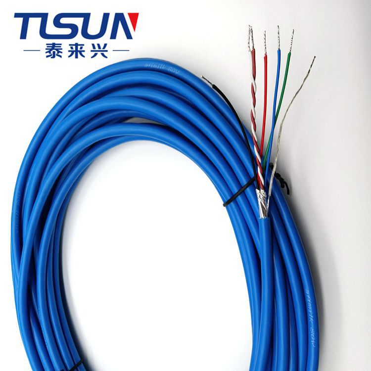 加工线CY 22AWG×1P+22AWG×4C 两端剥皮扭线浸锡 SRPVC绝缘 蓝色
