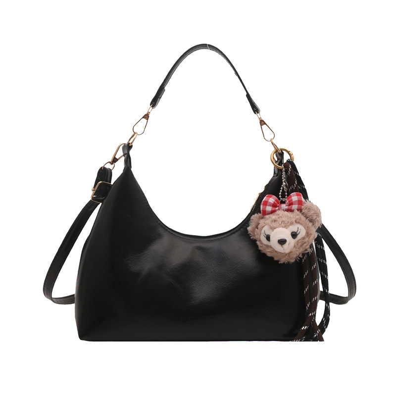 2024 nuevo invierno retro ocio de gran capacidad hombro axilar inclinado bolso de tela de piel de cera de aceite