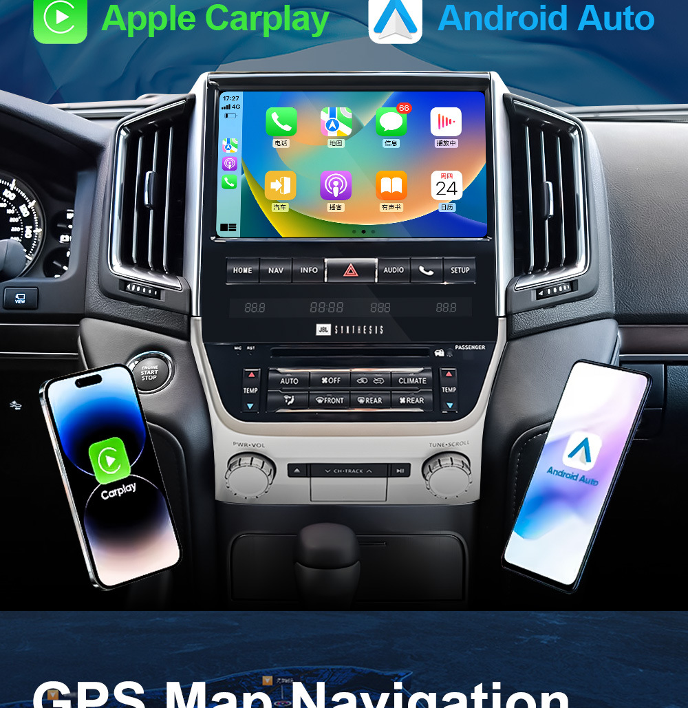 Suitable for Toyota Land Cruiser Land Cruiser Lc200 Android Large-Screen Car Navigation All-In-One Machine