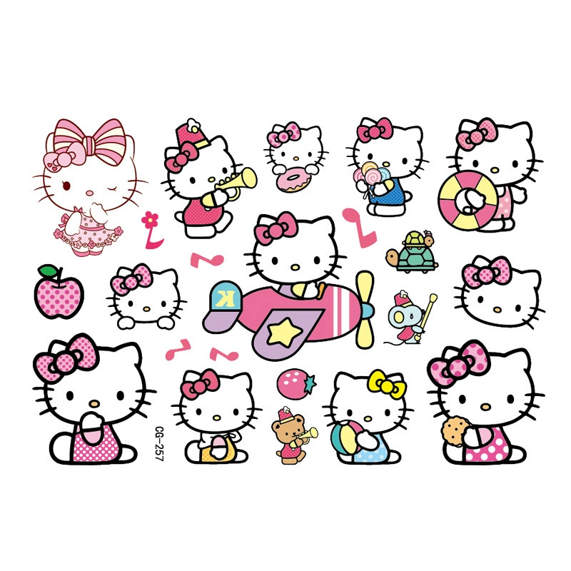 Hello kitty, мультяшные детские тату-наклейки