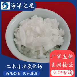 现货工业级片状二水氯化钙  74含量氯化钙二水片 10035-04-8厂家