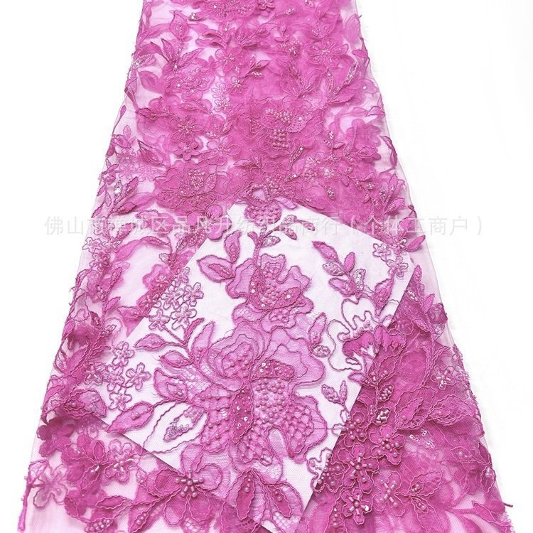 Nuevo cordón de hebra esquinilla bordada cuentas vestido de cumpleaños vestido de boda comercio exterior transfronterizo al por mayor tela bordada de perlas image 6