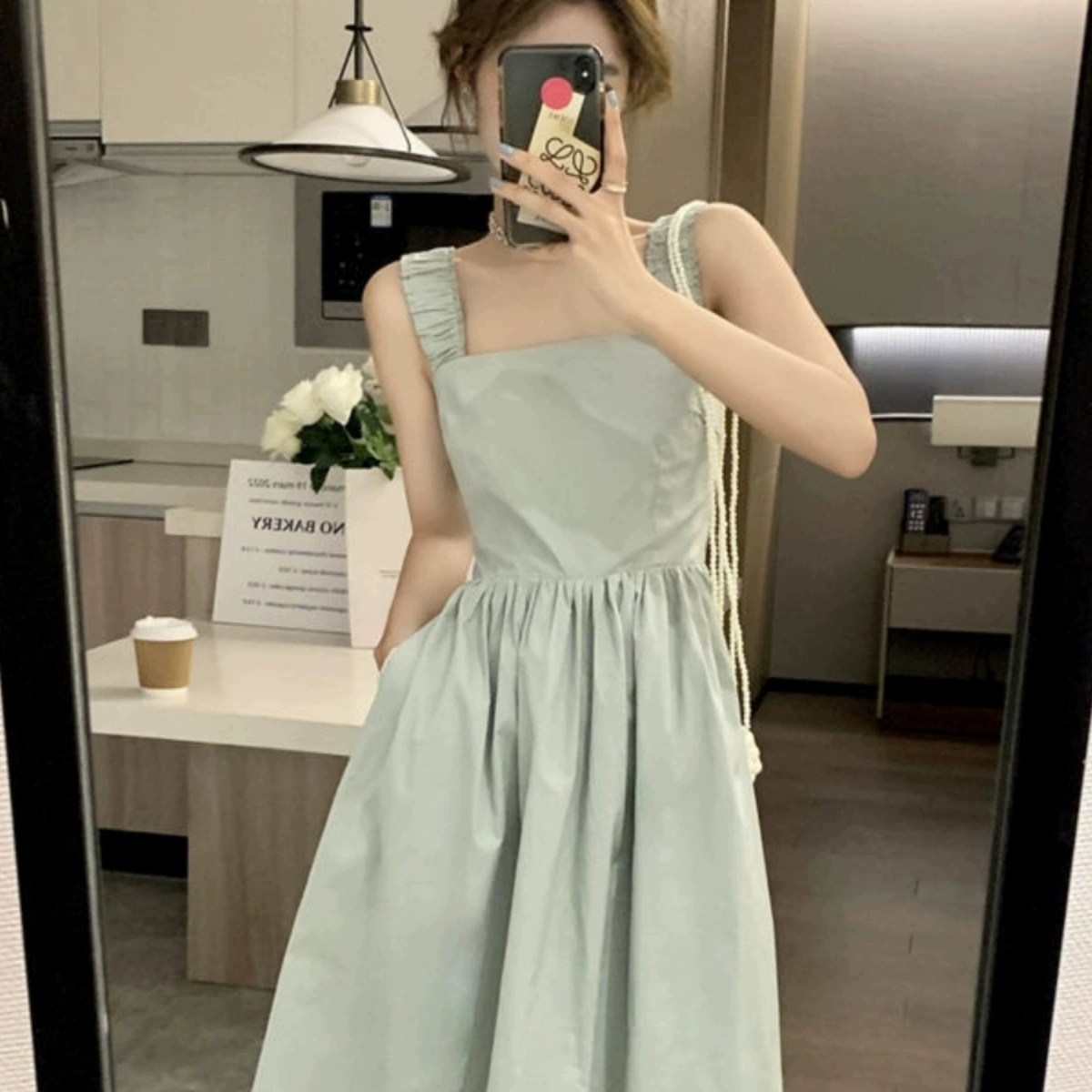 Летнее женское платье-сарафан без рукавов с квадратным вырезом, новая модель 2025 года, нишевый дизайн, юбка с эффектом стройности талии