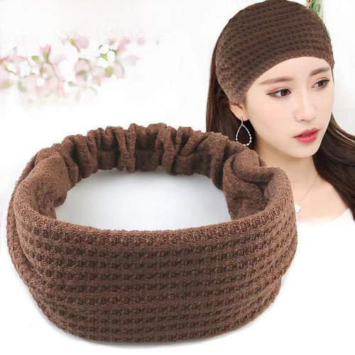 Knitted wide edge hairband Korean style hair clip face wash hair tie warm minimalist headband fashion head cover hair accessory