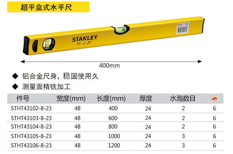 总代理含税批发Stanley史丹利FatMax水平尺42-065/111/112-23