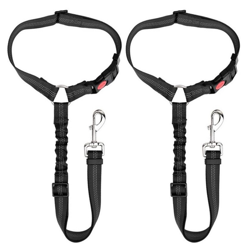 Pet Supplies Car Seat Belt Round Ring Dog Retractable Elastic Reflective Glow-in-the-Dark Cat Leash_voghion.com