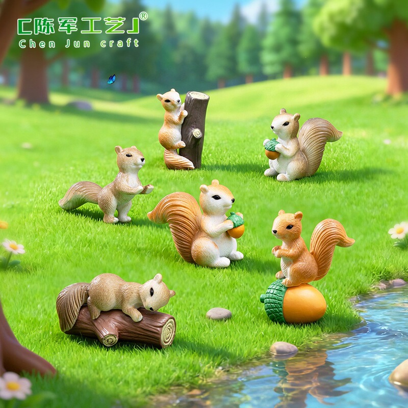 Chen Jun Crafts: Cute Mouse and Squirrel Animal Figurines, Moss Micro-Landscape Decoration, Bonsai Succulent Plastic Craft Ornaments Chen Jun Crafts: Cute Mouse and Squirrel Animal Figurines, Moss Micro-Landscape Decoration, Bonsai Succulent Plastic Craft Ornaments