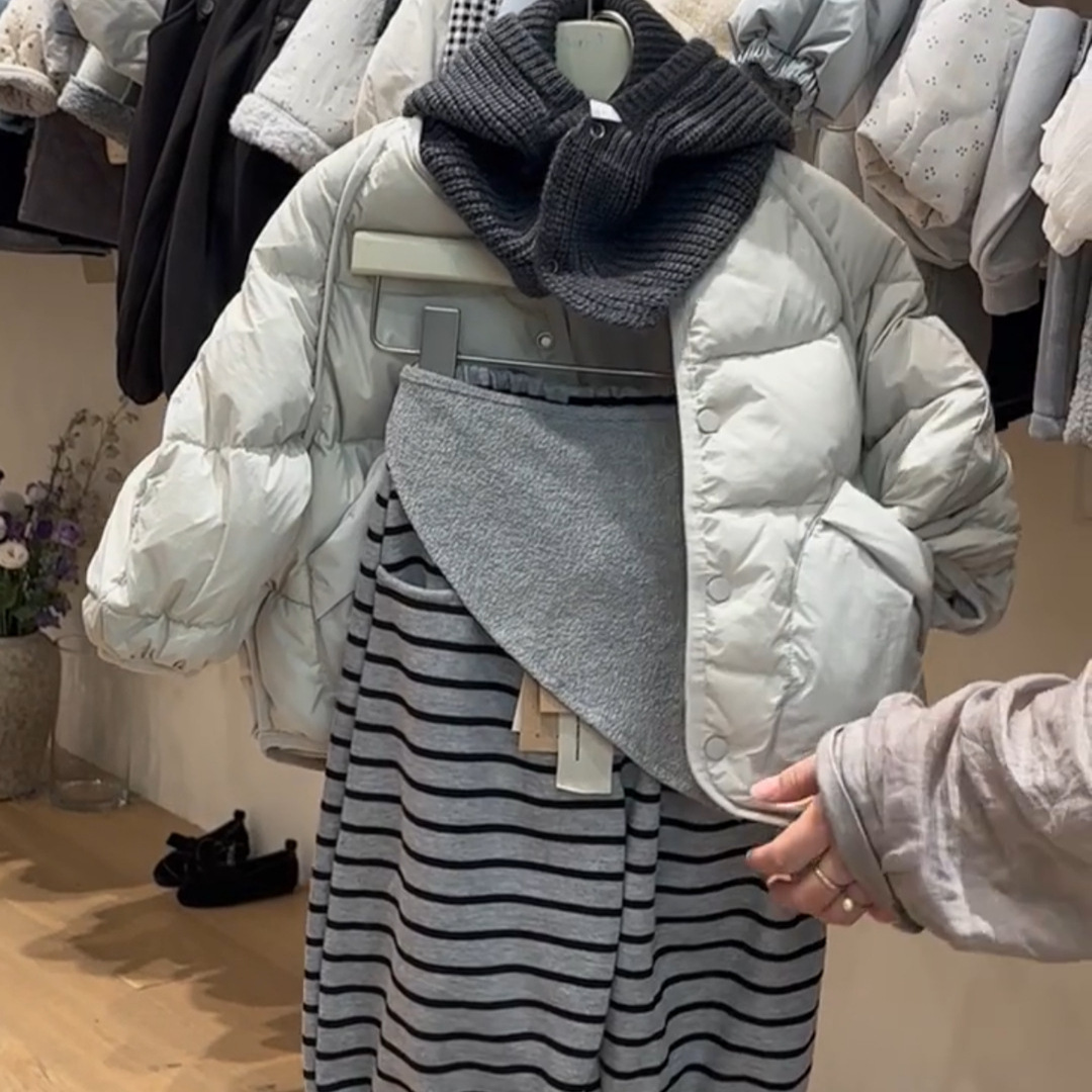 小资范 戴维w贝拉冬季新款儿童羽绒服外套裤子 品牌童装工厂货源