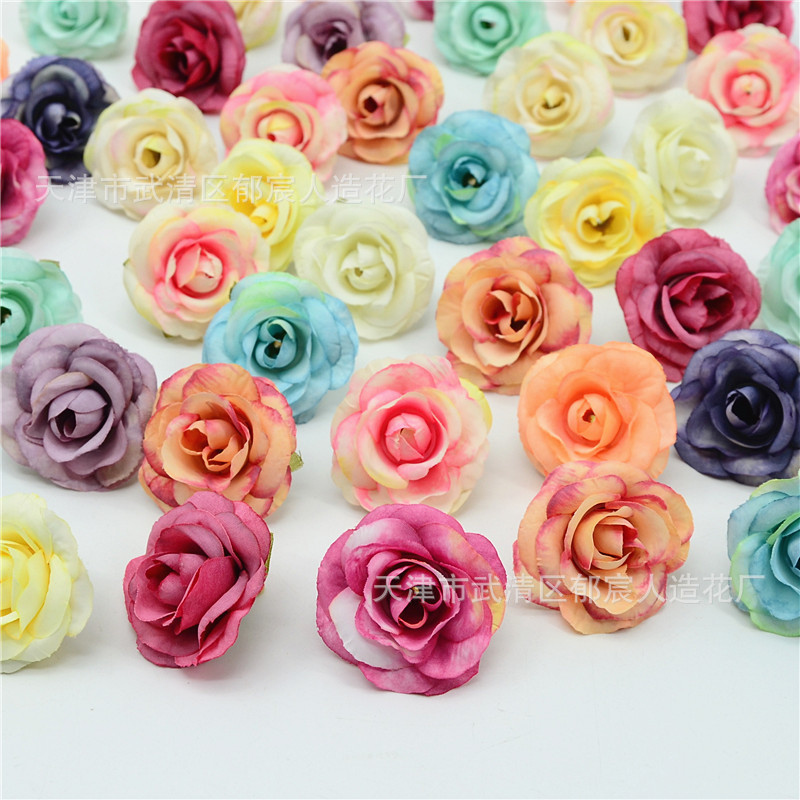 貴妃バラの花頭模造小バラの花ウェディングフラワーコンフェッショナル装飾シルクフラワー素材パックフラワーボックス卸売|undefined