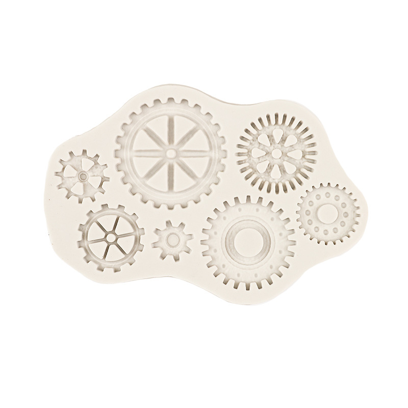 Engranaje mecánico brújula hornear molde de silicona fondant cake decoración DIY hecho a mano chocolate epoxi