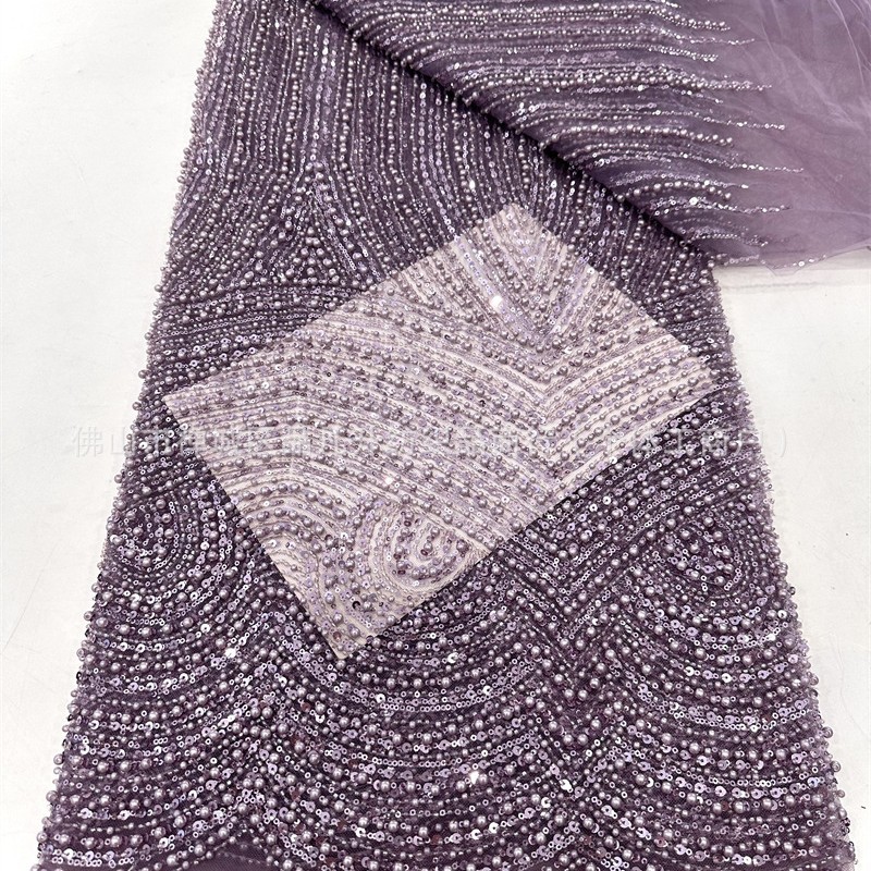 Fabricas de bordado de malla de cuentas pesadas Gao Ding vestido de boda vestido de moda cena vestido de cuentas tela de vestido