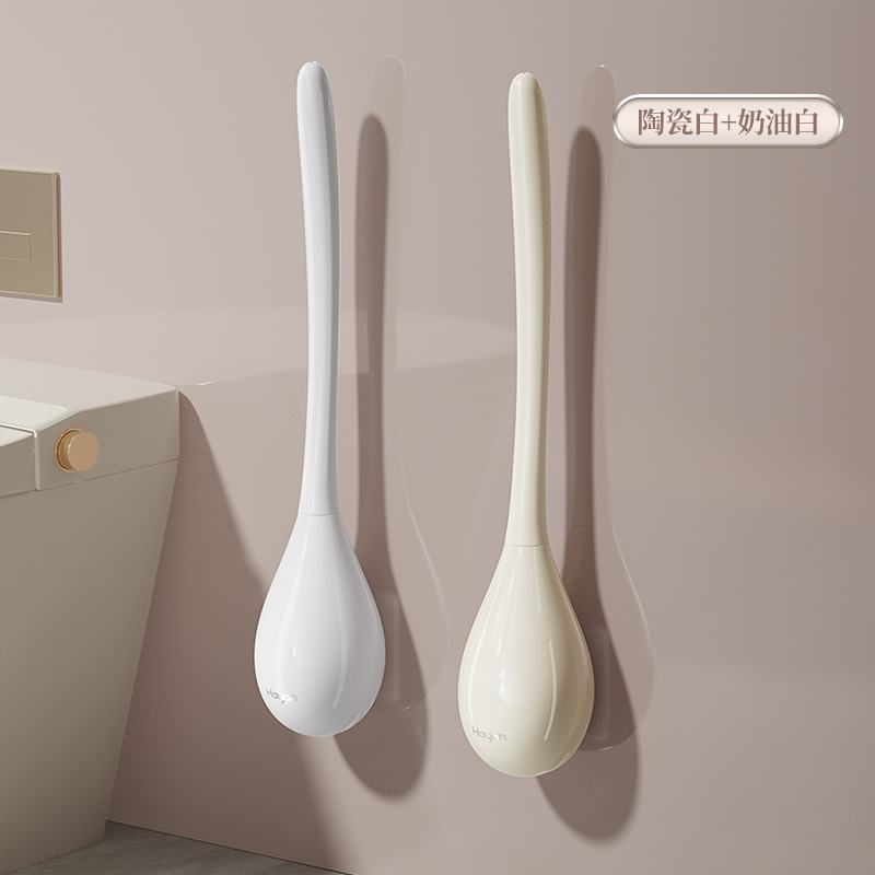 2024 nuevo cepillo de inodoro hogar sin ángulo muerto montado en la pared inodoro lavado artefacto crema estilo inodoro cepillo