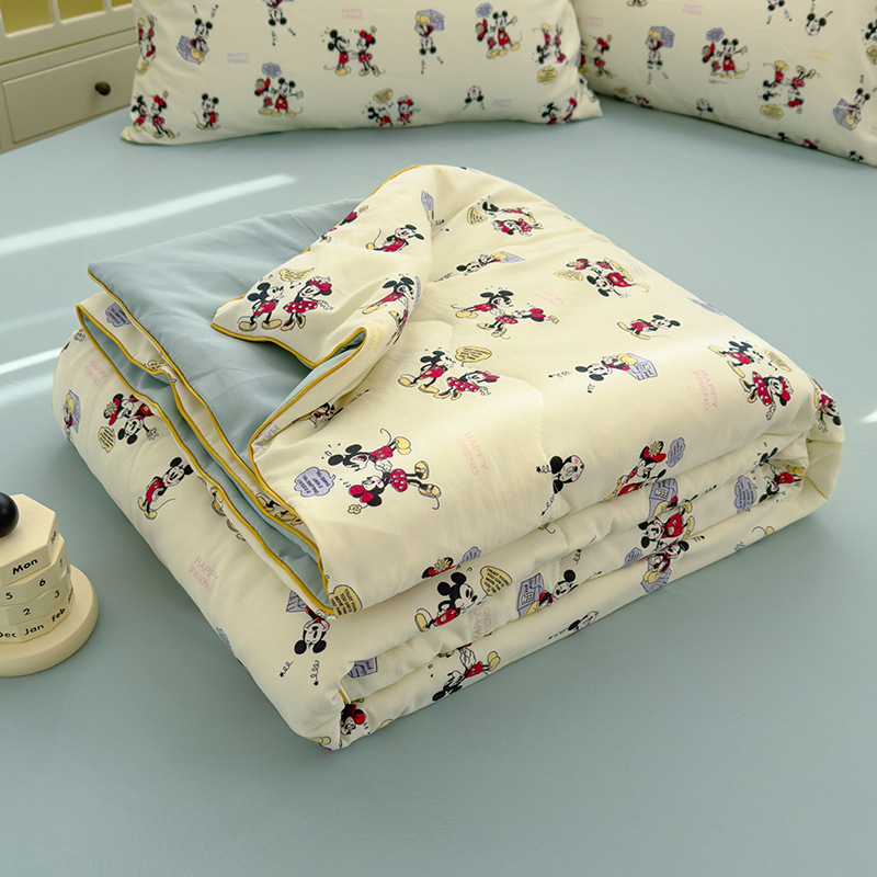 미키 [전면 섬유 충전 A급 규격] 세탁기 사용 가능 더블 여름 이불 [더블 시원함, 피부 친화적, 알몸으로 자도 좋음]