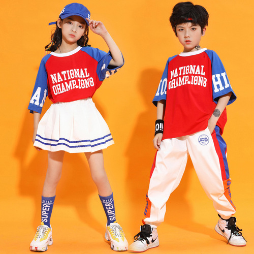 Children's performance clothing, hip-hop suits, national trend boys' hip-hop clothing, girls' clothing, sports games costumes, cheerleading children's clothing