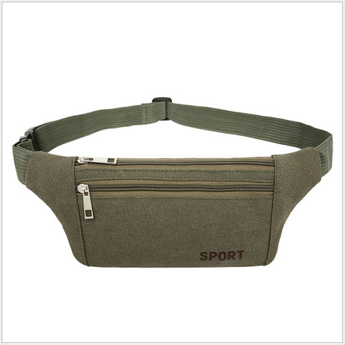 New canvas waist bag for men, outdoor leisure, large capacity, business cash register, change, mobile phone personal bag, manufacturer wholesale