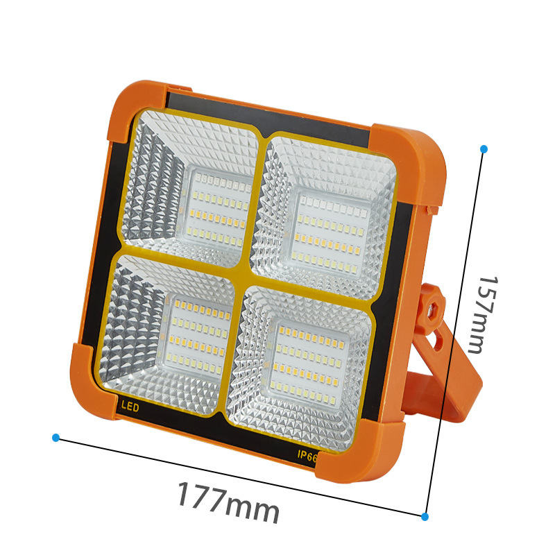 Luz de inundación portátil solar led para el hogar al aire libre impermeable de alta potencia iluminación de emergencia de patio de campamento súper brillante